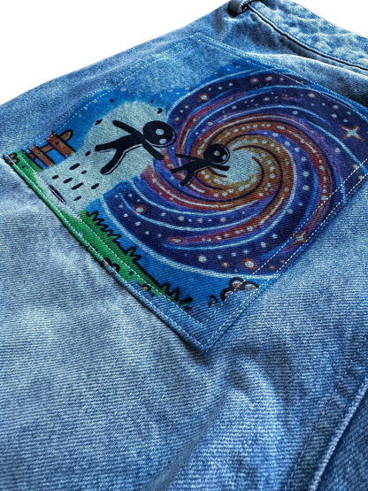 Abducted Jorts Blue